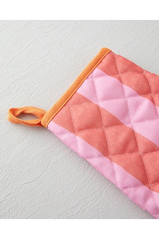 English Home Summer Orange Polyester 2'li Mutfak Seti 17x30 Cm + 20x20 Cm Kırmızı-pembe Kırmızı-pembe