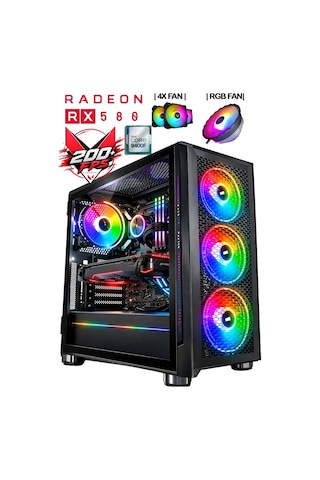 J-tech Rina i5-9400F 32 GB 512 GB SSD 8 GB RX580 Free Dos Masaüstü Oyuncu Bilgisayar