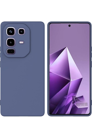 Infinix Note 50 Pro Uyumlu Silikon Kılıf - Kamera Korumalı Esnek Pastel Renk Kapak - Lacivert