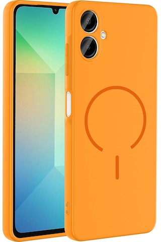 Galaxy A06 Kılıf M-safe Şarj Özellikli Zore Meta Kapak Turuncu