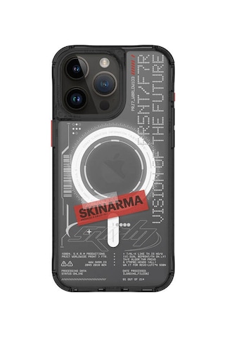 Apple Uyumlu iPhone 15 Pro Max Kılıf Skinarma Magsafe Şarj Özellik Yazı Desenli Airbag Orion Kapak Şeffaf