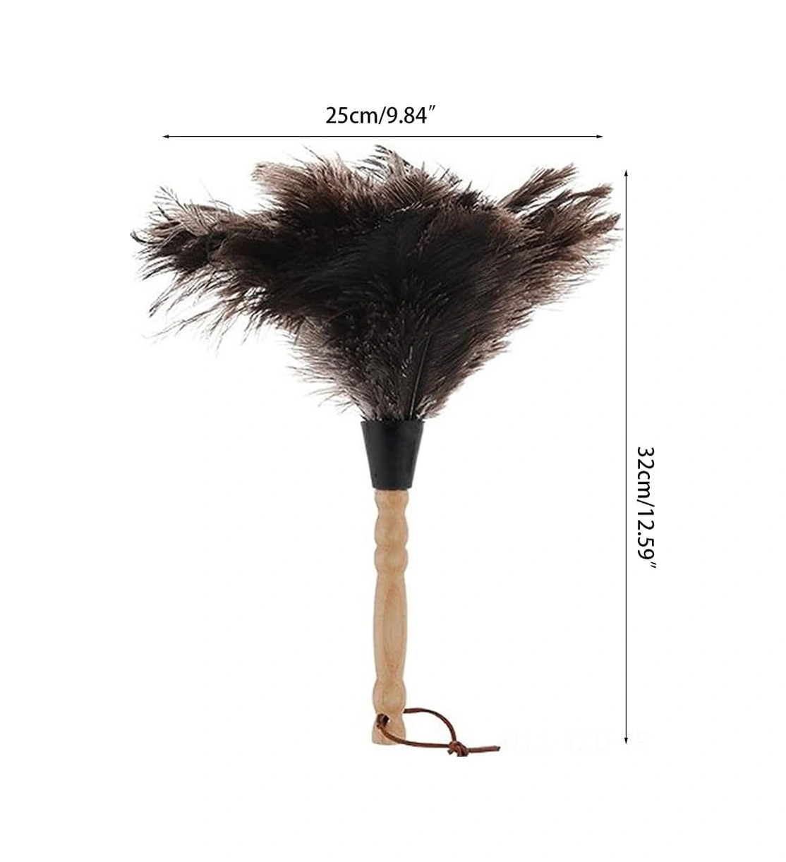 Yuntech01 Ahşap Saplı Doğal Devekuşu Tüy Temizleyici, Ev Ve Araç İçin Hassas Yüzeyler İçin Soft, Tekli Paket