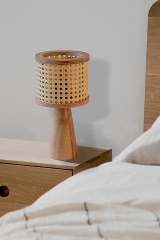 Istanbul Serisi Mini Beyoğlu Hazeranlı Ahşap Abajur Ahşap