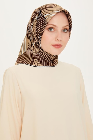 Armine İpek Eşarp 2025 Kış - 9218-35 Twill - Koyu Kahve