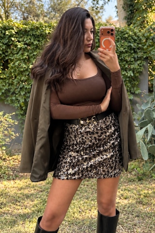 Byemelika Haki Süet Dokulu Oversize Kadın Blazer Ceket
