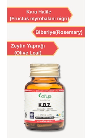 Afye Kbz 60 Kapsül 600 Mg Karahalile-Biberiye-Zeytin Yaprağı