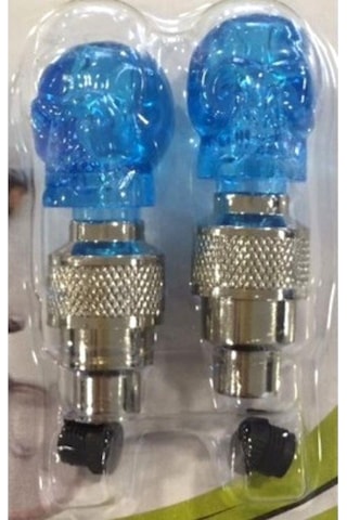 Mavi Kuru Kafa Işıklı Bisiklet Sibop Kapağı Jant Sibop Işığı