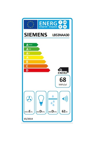 Siemens LB53NAA30 Gömme 121 W Aspiratör Inox