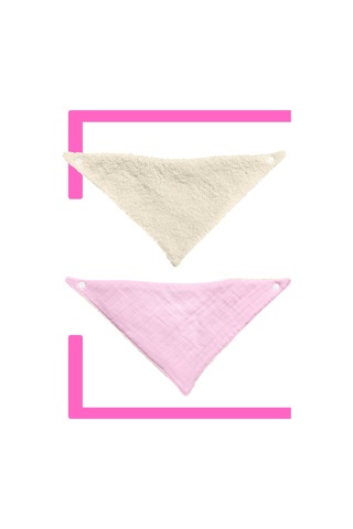 Bebek Ağız Bezi Salya Önlüğü Fular Çok Amaç 2'li P-bej Pembe - Krem