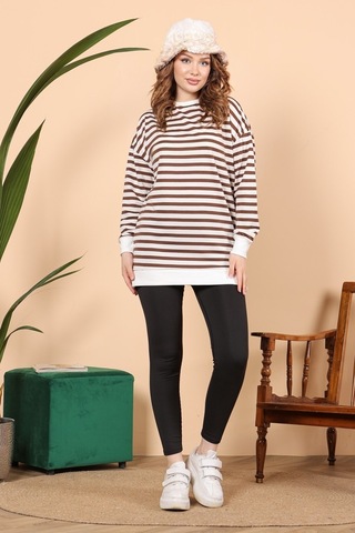 Kadın Sweatshirt-geniş Kalıp-tunik Boy-2 İplik S-m-l-xl 0152kdn 001