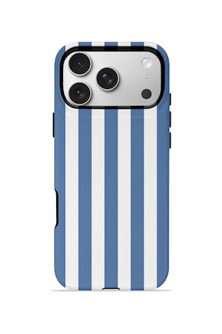 Apple iPhone Uyumlu 17 Pro Max Vorian Çift Katmanlı Magsafe Kılıf Blue Marina Stripe