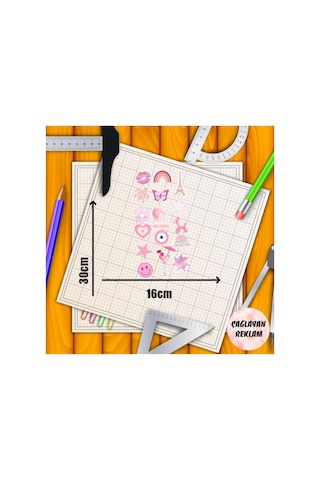 Pembe Temalı Telefon Ve Bilgisayar Yüzeylerine Uygun Sticker Seti 30x16cm