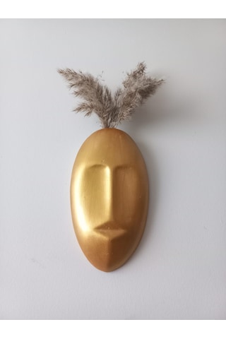 Dekoratif Mask Duvar Vazosu, Duvar Dekoru ,heykel Duvar Süsü,gold
