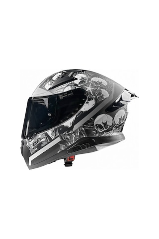 Pilot Snake Sv Matt Skull Full Face Kapalı Kask Siyah