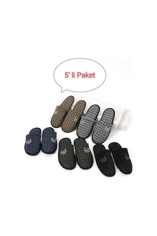 5'li Paket M Kışlık Terlik Ev Terliği Çeyiz Bohça Seti Misafir Terliği Çok Renkli