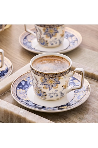 Aryıldız Alice 6 Kişilik 12 Parça Kahve Fincan Takımı 120 Ml Mavi