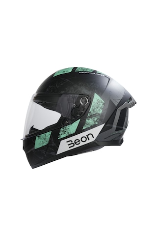 Beon B-507 FF06 Full Face Motosiklet Kaskı Gri Siyah Yeşil