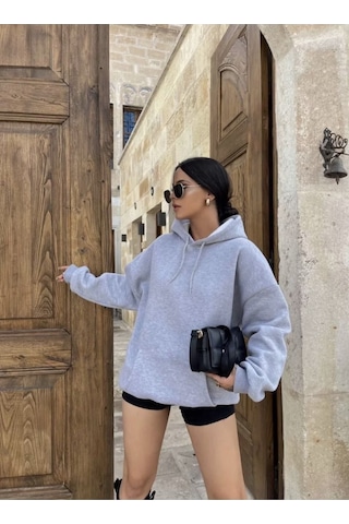 Startmore Unisex Baskılı Sweatshirt Garalio Gri Melanj