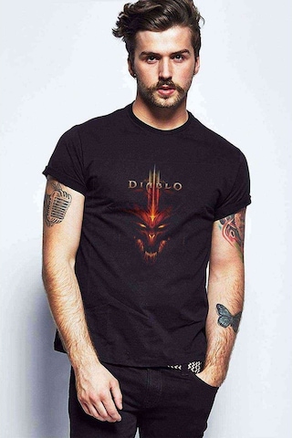 Diablo Baskılı Siyah Erkek Tshirt (530971385)