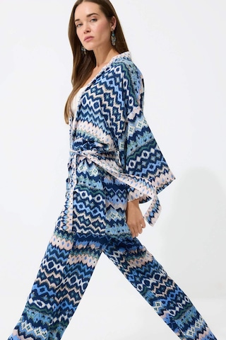 DeFacto Relax Fit Desenli Kuşaklı Kimono D5443AX25SPIN59 İndigo