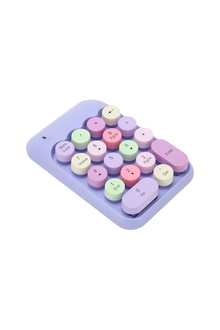 Shineyee 18 Tuşlu Kablosuz Numara Klavyesi, 2.4ghz Kablosuz, Sessiz Tip, Retro Renkli, Minik Tek El, Hesaplama Ve Excel İçin, Usb Alıcı, Abs Malzeme, Bilgisayar Uyumlu Pil Dahil Değil -奶茶色混彩