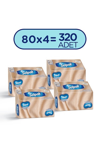 Selpak El Ve Yüz Havlusu Kutulu Kaşmir Özlü 4*80 Yaprak