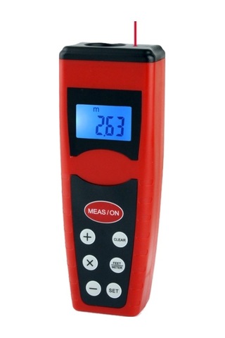 Butuglobal 0.5-18m Lazer İşaretleyicili Ultrasonik Mesafe Ölçüm Cihazı Kırmızı