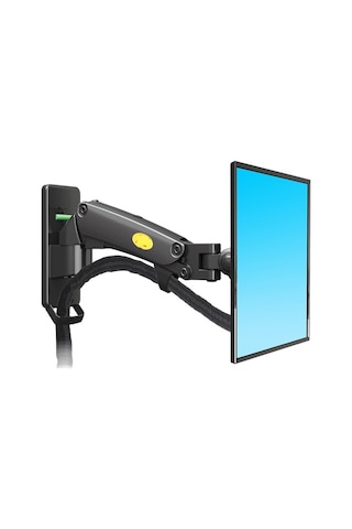 F120 17-27 İnç Gaz Yay Tam Hareketli Tv Duvar Montajı Lcd Monitör Stand Alüminyum Kol Stand Gümüş Siyah Siyah