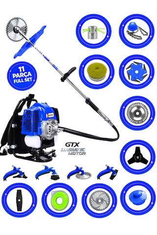 Prowackers German Wqs F900 Pro Seri Sırt Tipi Benzinli Ot Çalı Çim Biçme Tırpanı+ 11 Pcs Full Set Hali Yıkamalı