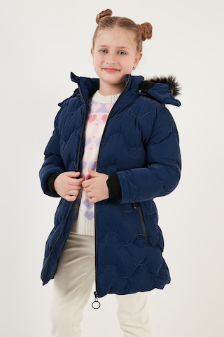Lela Peluş Astarlı Yakası Suni Kürklü Çıkarılabilir Kapüşonlu Kışlık Kız Çocuk Mont 5761905 Saks