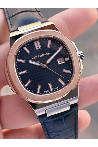 Lee Cooper Deri Kordon Takvimli Kadran 5 Atm Suya Dayanıklı 2 Yıl Garantili Erkek Kol Saati Elc.599 Gri