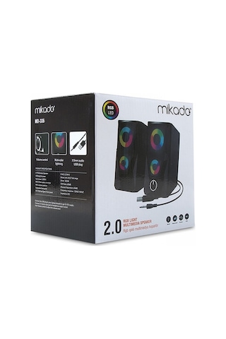 Mikado Md 336 2 0 6 Watt Rgb Ledli Siyah Multimedia Usb Speaker