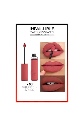L'Oréal Paris Infaillible Matte Resistance Likit Mat Ruj 230 Shopping Spree