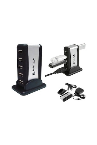 7 Port Usb Çoklayıcı Usb Hub Çoğaltıcı - Adaptörlü Pc Notebook (533633207)