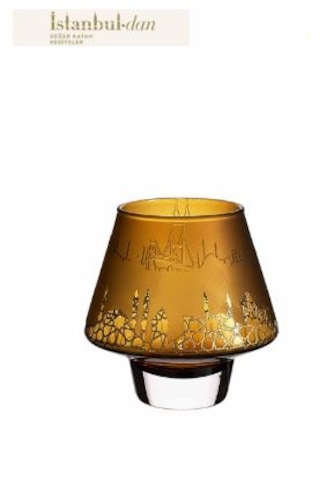 Paşabahçe İstanbul Amber Silüet Mumluk El Yapımı 11 Cm