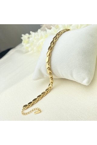 Arpa Bileklik Yüksek Kalite 316 L Paslanmaz Çelik Gold 17,5 + 3 Cm