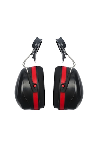 İşçi Koruması İçin Kask Tarzı Kulaklıklara Sahip Endüstriyel Gürültü Önleyici - Kırmızı