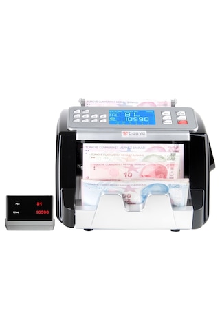 Baove GB8300 Karışık Para Sayma Makinesi - TL - Euro - Usd - Türkçe Sesli Uyarı + Müşteri Ekranı