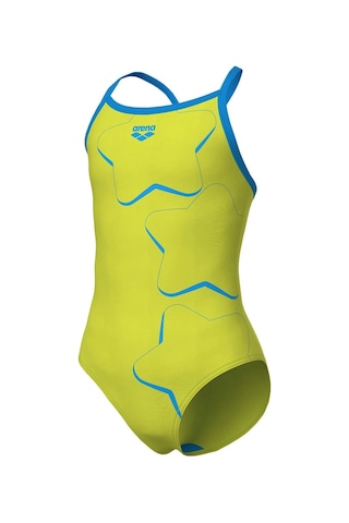 Arena Star Graphıc Kız Çocuk Yüzücü Mayosu Yeşil Yeşil