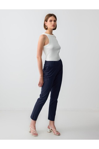 Jimmy Key Lacivert Normal Bel Normal Paça Dokuma Gabardin Pantolon 5sw184133493
