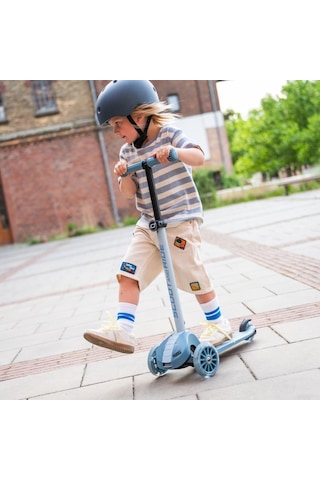 Scoot And Ride Highwaykick 3s Çocuk Scooterı, Steel - Led Tekerlekli, Katlanabilir Ve Ayarlanabilir