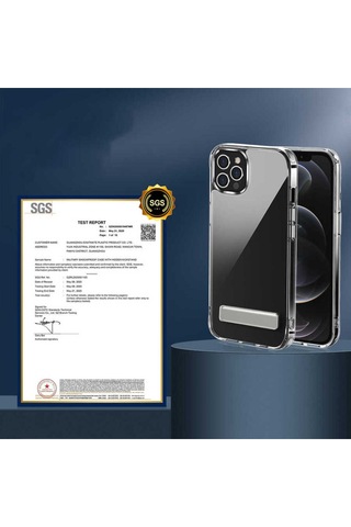 Apple Uyumlu iPhone 14 Pro Max Standlı Şeffaf Silikon Dsb L-stand Kılıf-renksiz