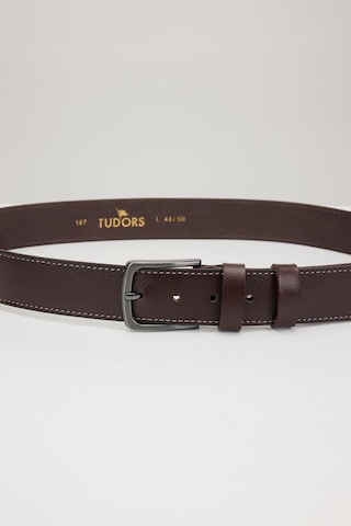 Tudors Erkek %100 Hakiki Deri 4 Cm Spor Kahverengi Kemer-30073