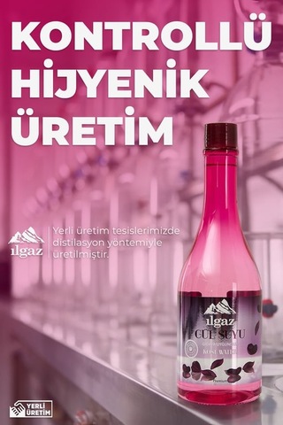 İlgaz Gıdaya Eklenebilir Ve İçilebilir Gül Suyu 400 Ml Gül Aromalı 12'li Paket