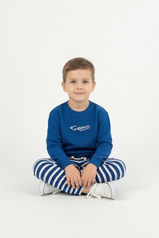 Miababy Graffiti Baskılı 2 Li Takım Saks Mavi