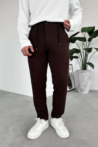 Kahverengi Beli İp Detaylı Gabardin Regular Pantolon Kahverengi