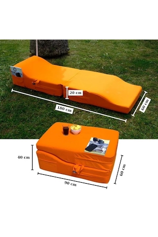 Sunbed Ultimate Comfort Katlanır Şezlong Minder Turuncu