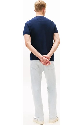 Tommy Hilfiger Tjm Reg Flag Lınear Ss Tee Ext Erkek Mavi T-shirt - Dm0dm21911
