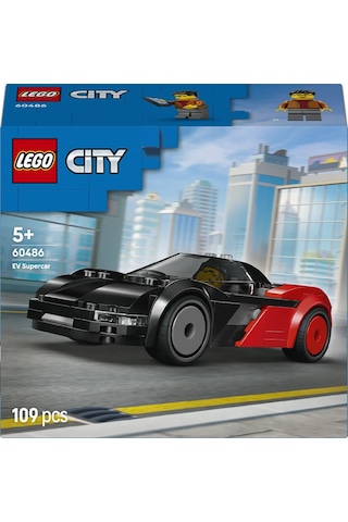 LEGO® City Elektrikli Süper Araba Yapım Seti 60486-5 Yaş Üzeri Çocuklar için Sürücü Minifigürlü Yaratıcı Oyuncak Yapım Seti (109P)