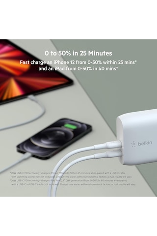 Belkin Çift 20w Usb-c Pd Duvar Şarj Cihazı 40w
